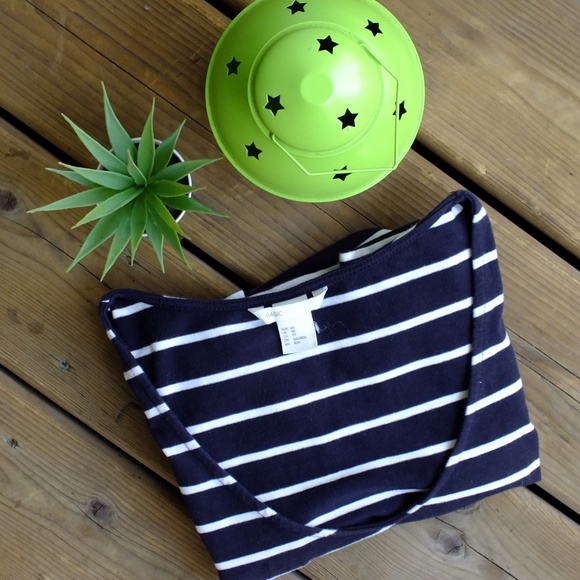 H&M Navy Striped Bodycon Dress Size XS - Picture 2 of 2